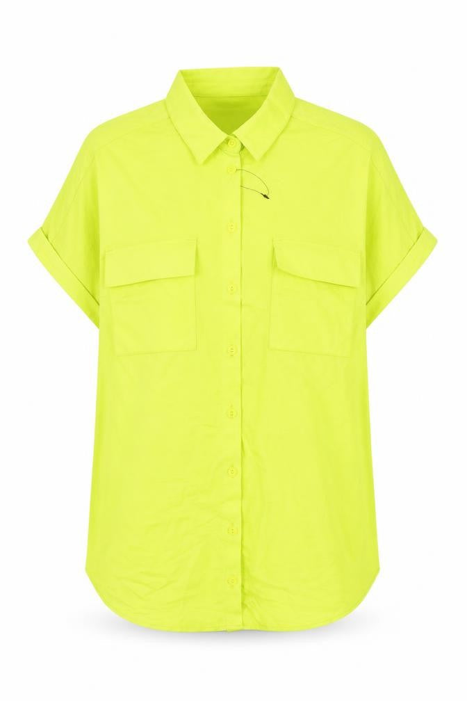 Marks and Spencer Womens Green Viscose Basic Button-Up Size 8 V-Neck