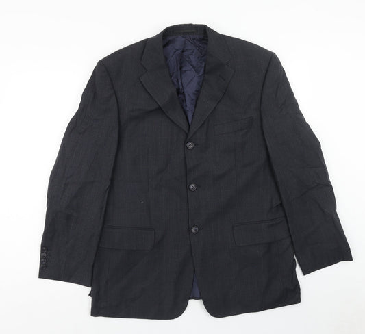 Preworn Mens Grey Polyester Jacket Blazer Size 42
