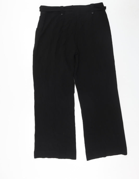 GIV Womens Black Acetate Chino Trousers Size 34 in Regular Zip