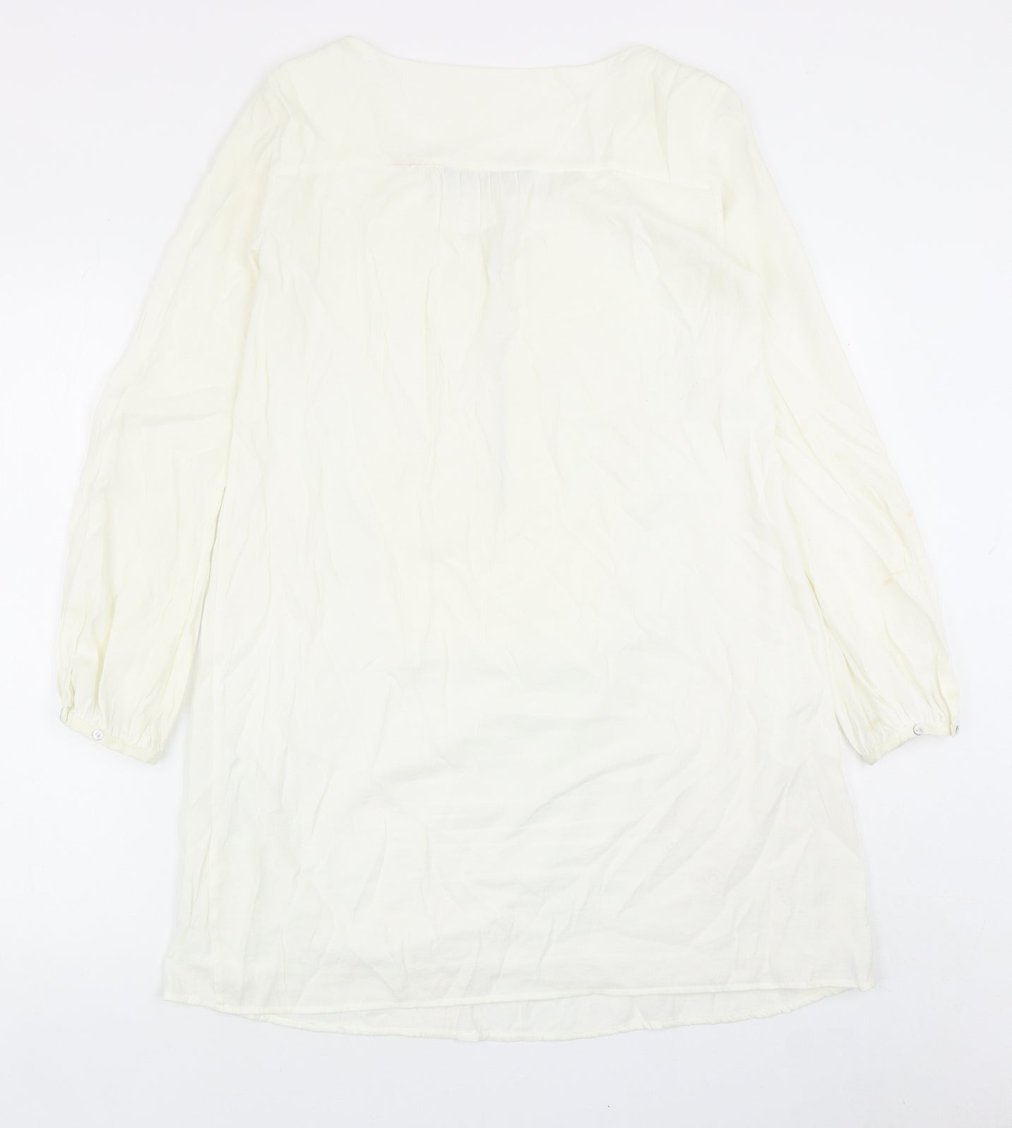 Zara Womens White Viscose Mini Size S V-Neck Zip