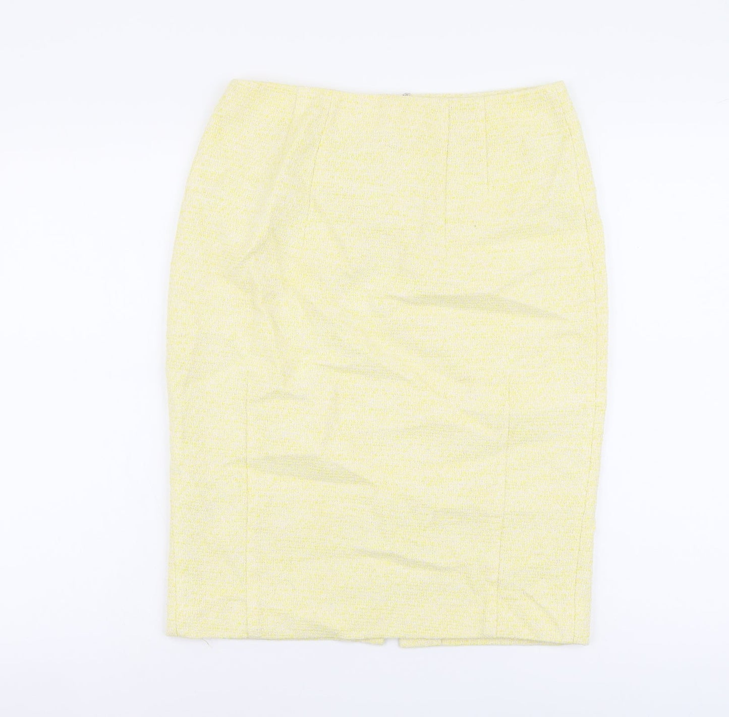 Saba Womens Yellow Cotton Straight & Pencil Skirt Size 10 Zip