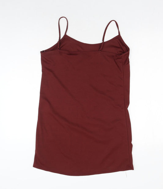 George Womens Brown Polyester Shift Size 12 Round Neck Pullover