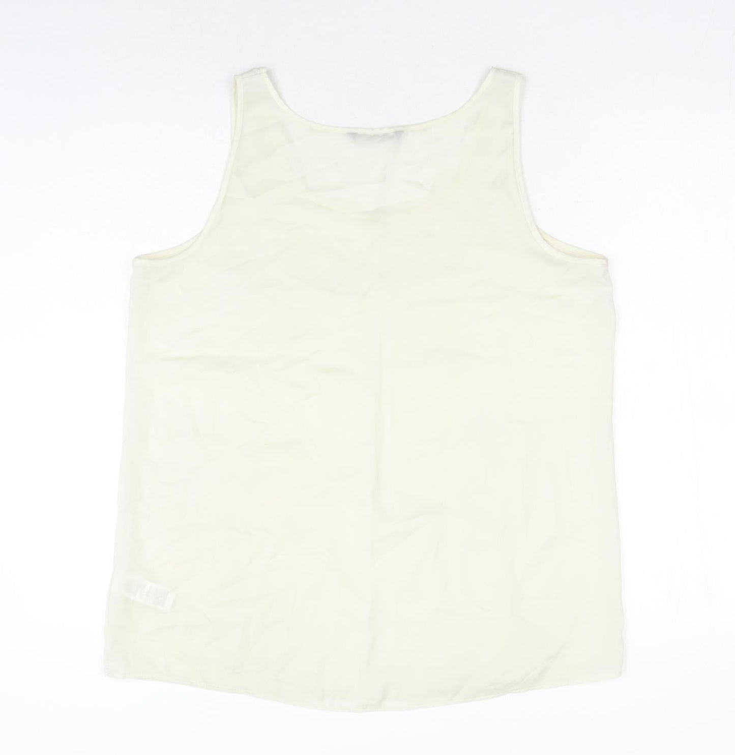 Marks and Spencer Womens White Polyester Basic Tank Size 16 Round Neck