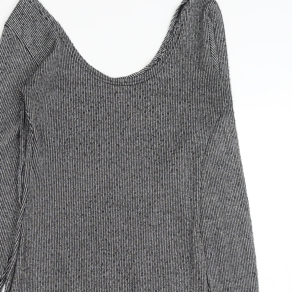 Mango Womens Black Polyester Shift Size M Scoop Neck Pullover