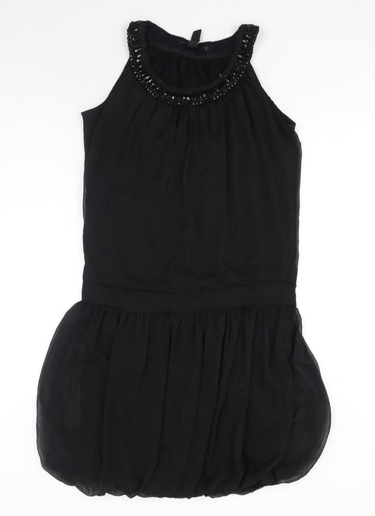H&M Womens Black Polyester Fit & Flare Size 10 Scoop Neck Pullover