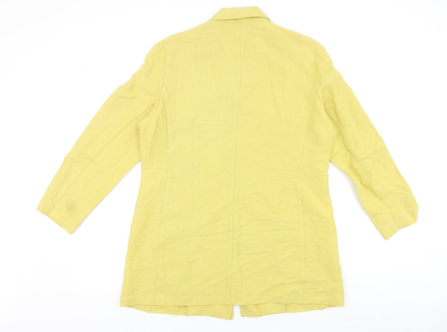 Monsoon Womens Yellow Pea Coat Coat Size 14 Button