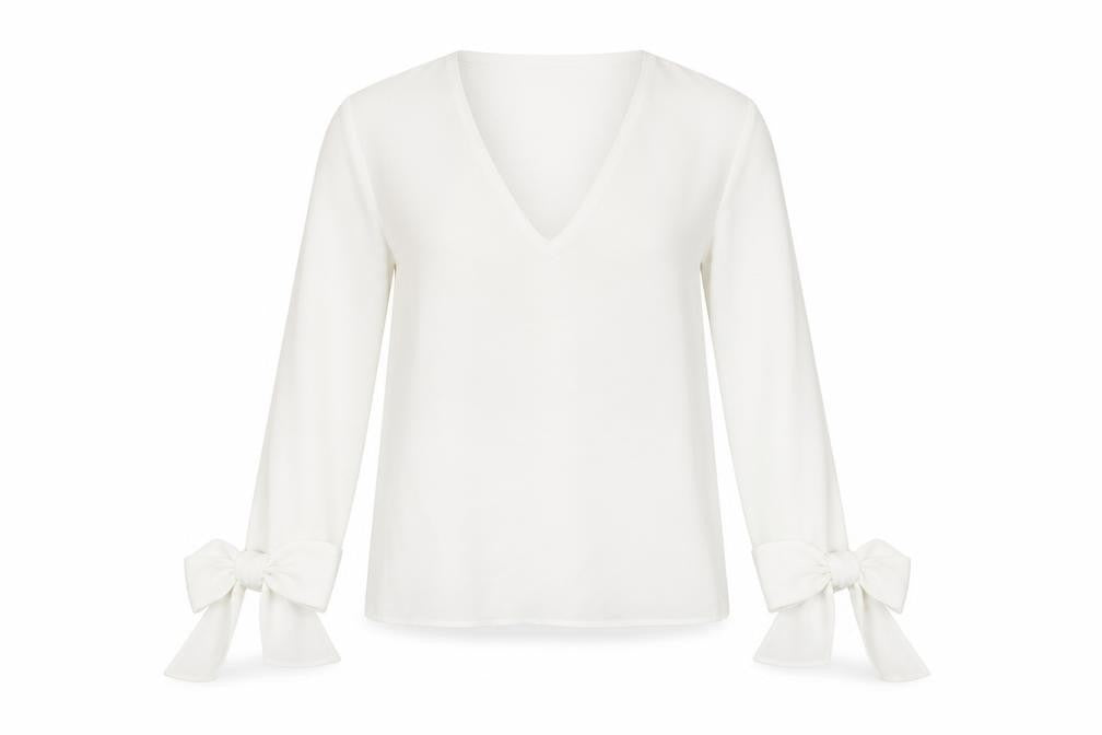 Zara Womens White Polyester Basic Blouse Size XS V-Neck