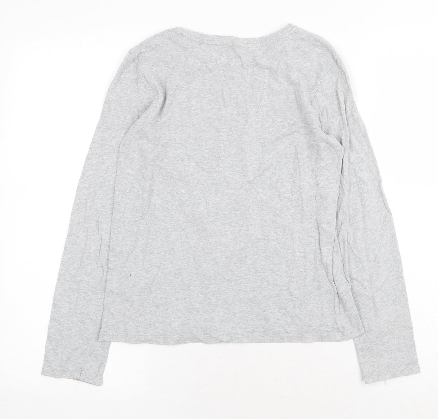 NEXT Girls Grey 100% Cotton Basic T-Shirt Size 12 Years Round Neck Pullover