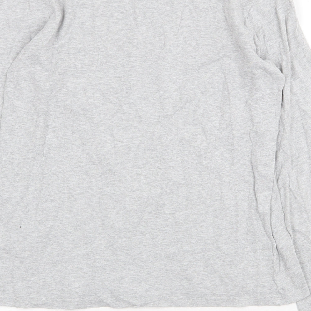 NEXT Girls Grey 100% Cotton Basic T-Shirt Size 12 Years Round Neck Pullover