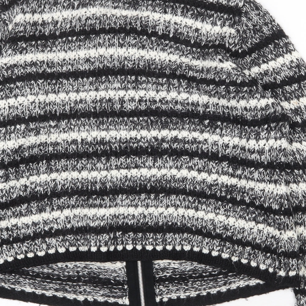 Anista Collection Womens Black Striped Jacket Size 14 Zip
