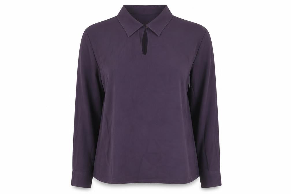 NEXT Womens Purple Polyester Basic Blouse Size 12 Collared