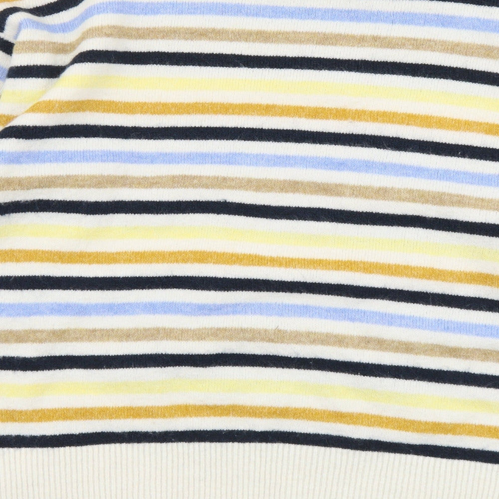 Marks and Spencer Womens Multicoloured Scoop Neck Striped Polyester Pullover Jumper Size M