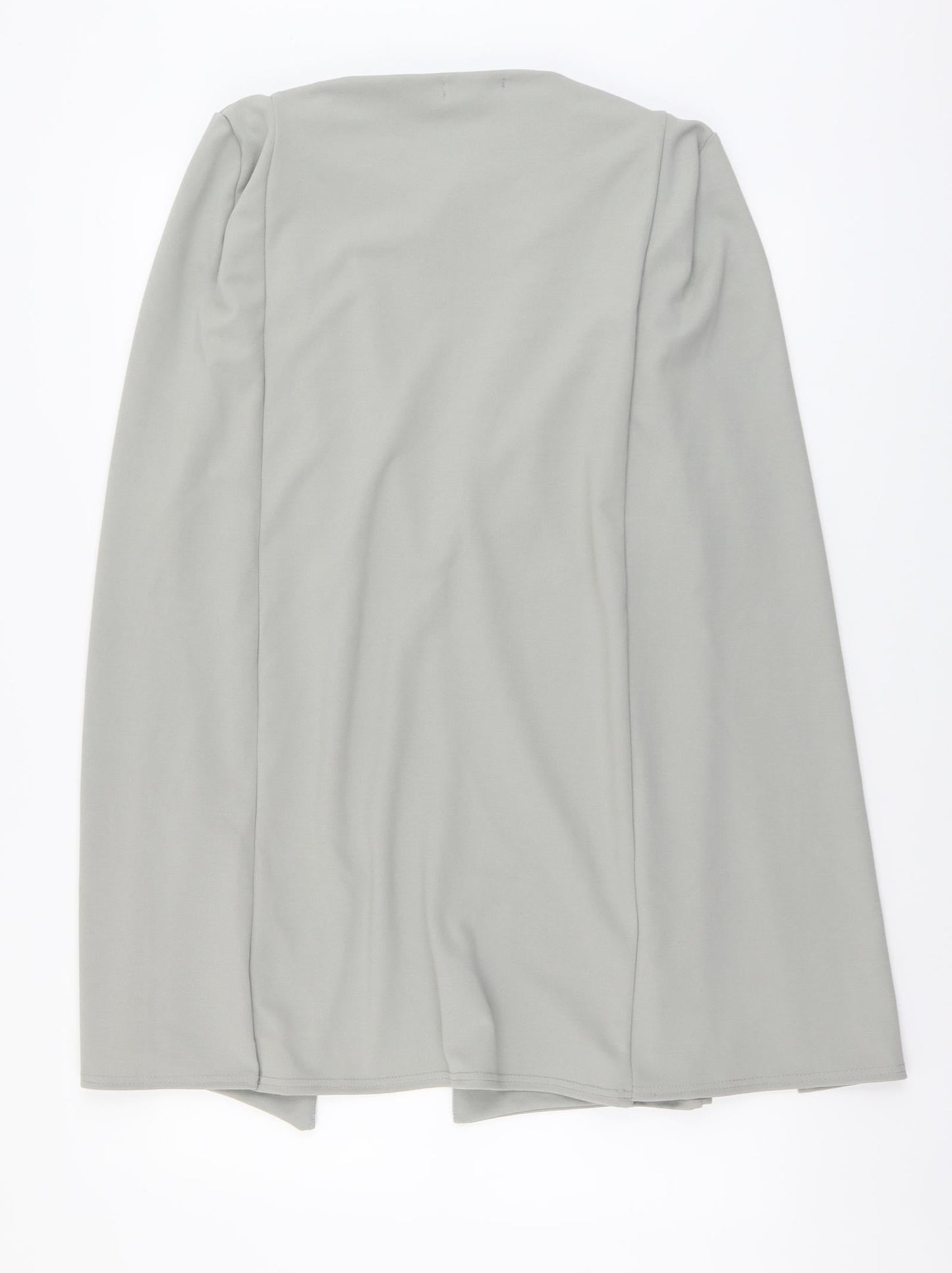 Boohoo Womens Grey Jacket Poncho Size 8 Hook & Eye