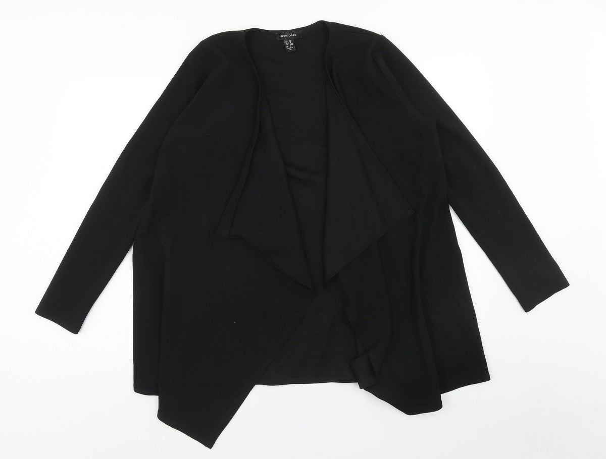 New Look Womens Black Polyester Wrap T-Shirt Size M V-Neck