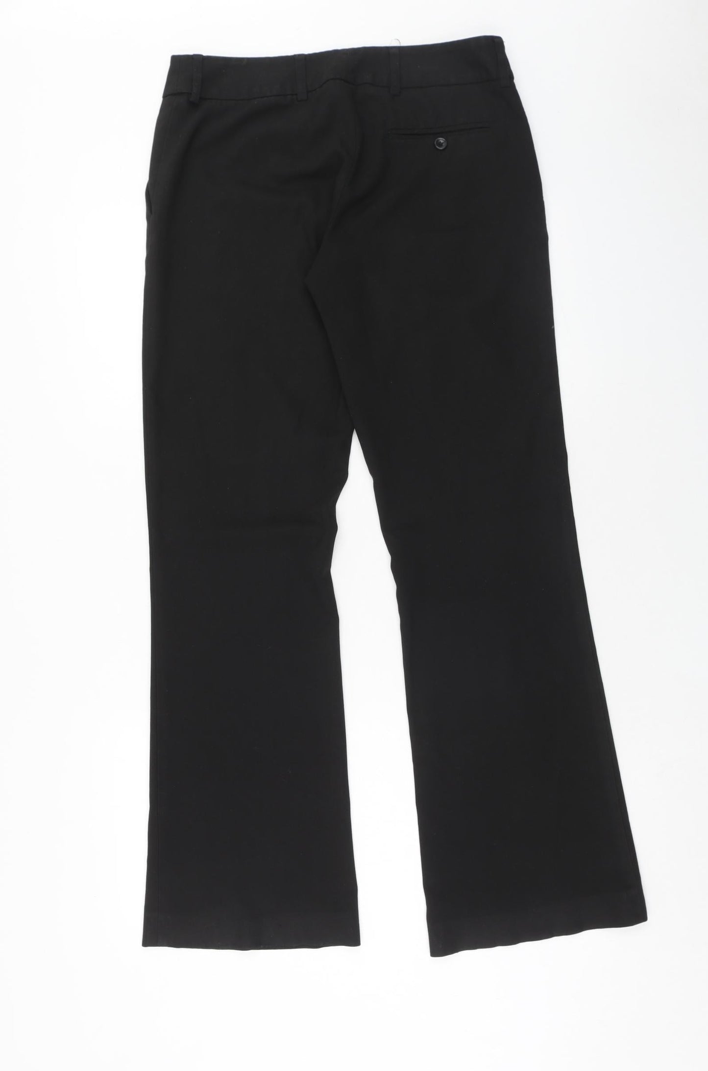 H&M Womens Black Polyester Trousers Size 10 Regular Zip