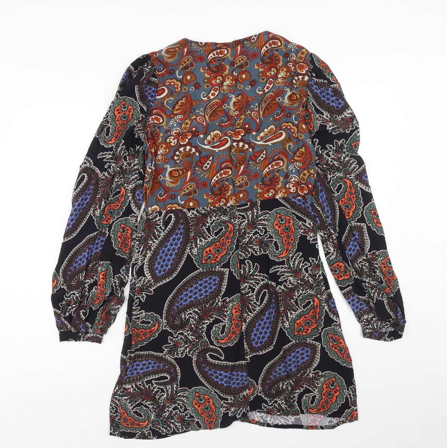 Nasty Gal Womens Multicoloured Geometric Viscose Shift Size 6 V-Neck Button