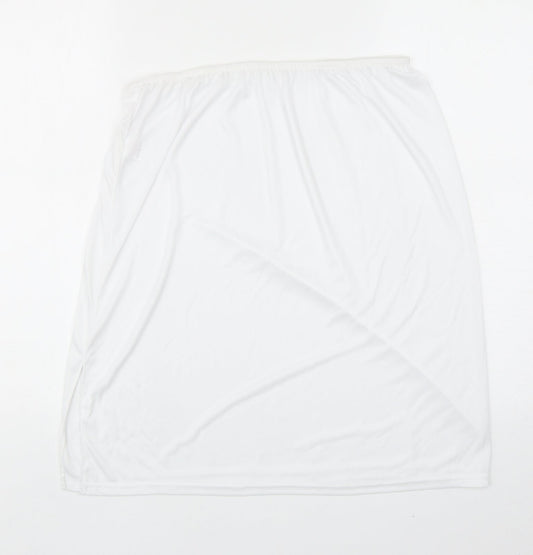 Preworn Womens White Polyester A-Line Skirt Size 12