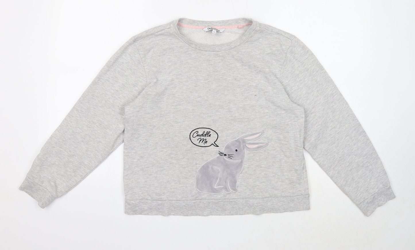 Debenhams Womens Grey Cotton Pullover Sweatshirt Size 14 Pullover - Cuddle me