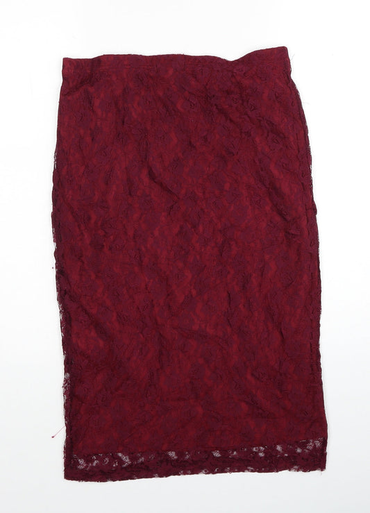 Amalie & Amber Womens Red Geometric Polyester Straight & Pencil Set Size 12