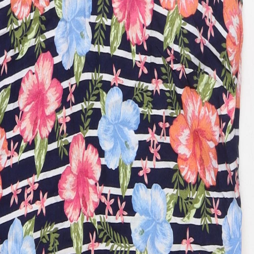Red Herring Womens Multicoloured Floral Viscose A-Line Size 8 V-Neck Button