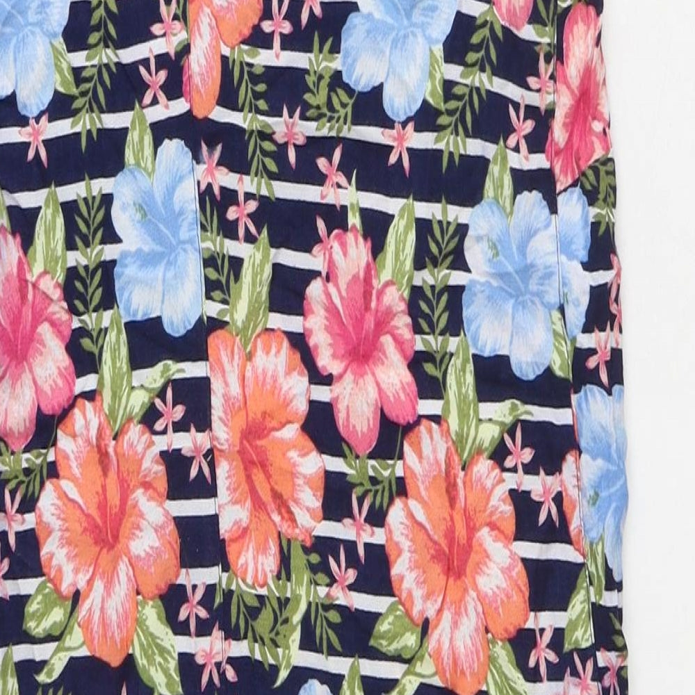 Red Herring Womens Multicoloured Floral Viscose A-Line Size 8 V-Neck Button