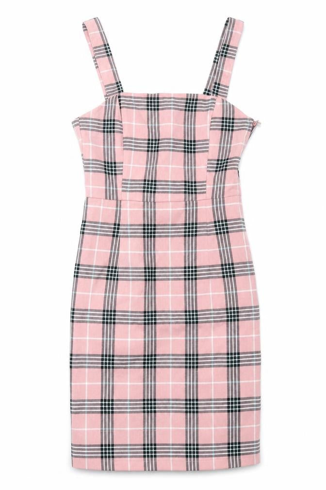 H&M Womens Pink Geometric Viscose Shift Size 6 Off the Shoulder Zip