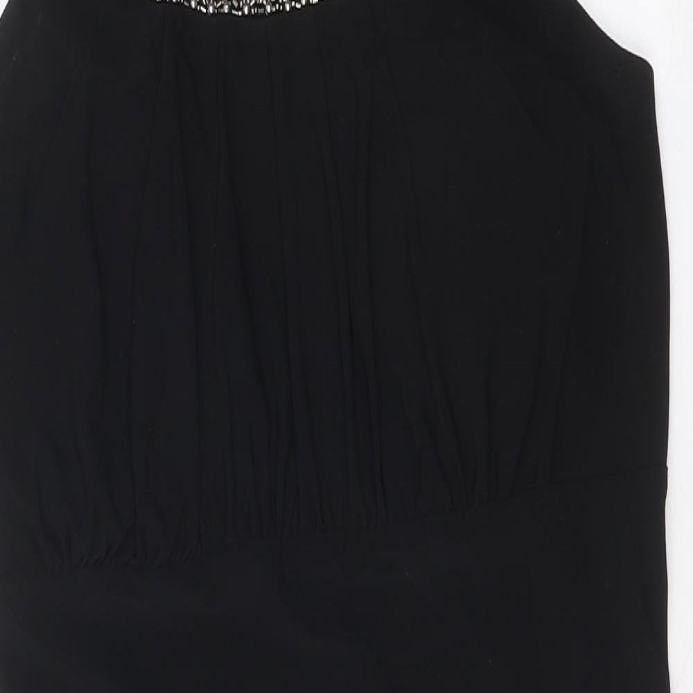 Scarlett Nite Womens Black Polyester Bodycon Size 12 Scoop Neck Pullover