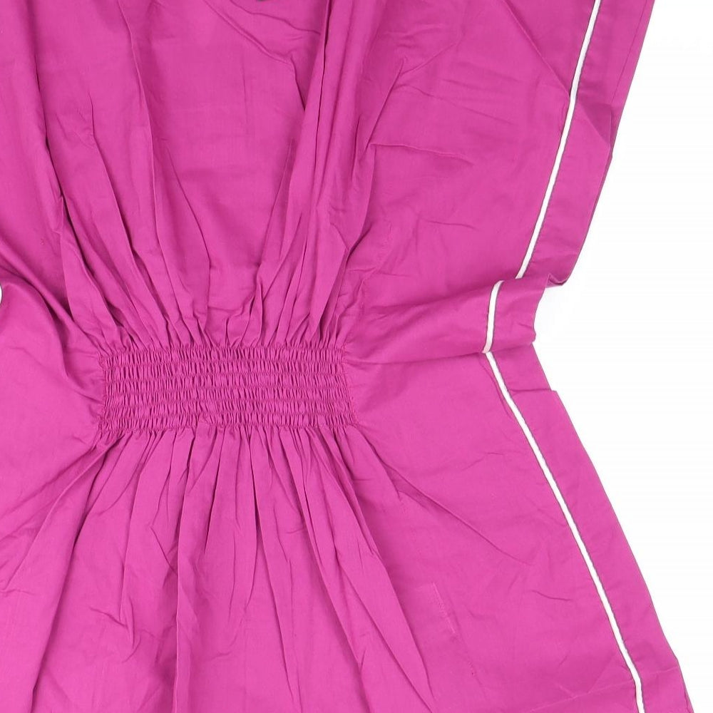 Spirit Of Arabia Womens Pink Geometric 100% Cotton Kaftan Size S V-Neck Pullover