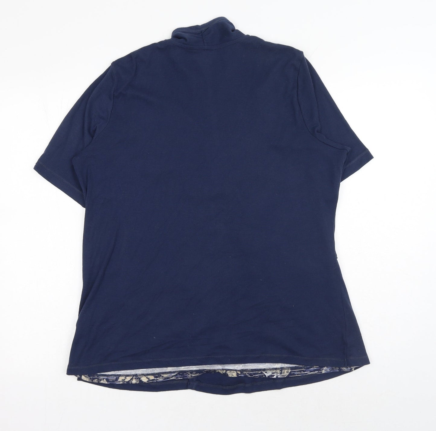 Marks and Spencer Womens Blue Polyester Kimono Blouse Size 16 Round Neck
