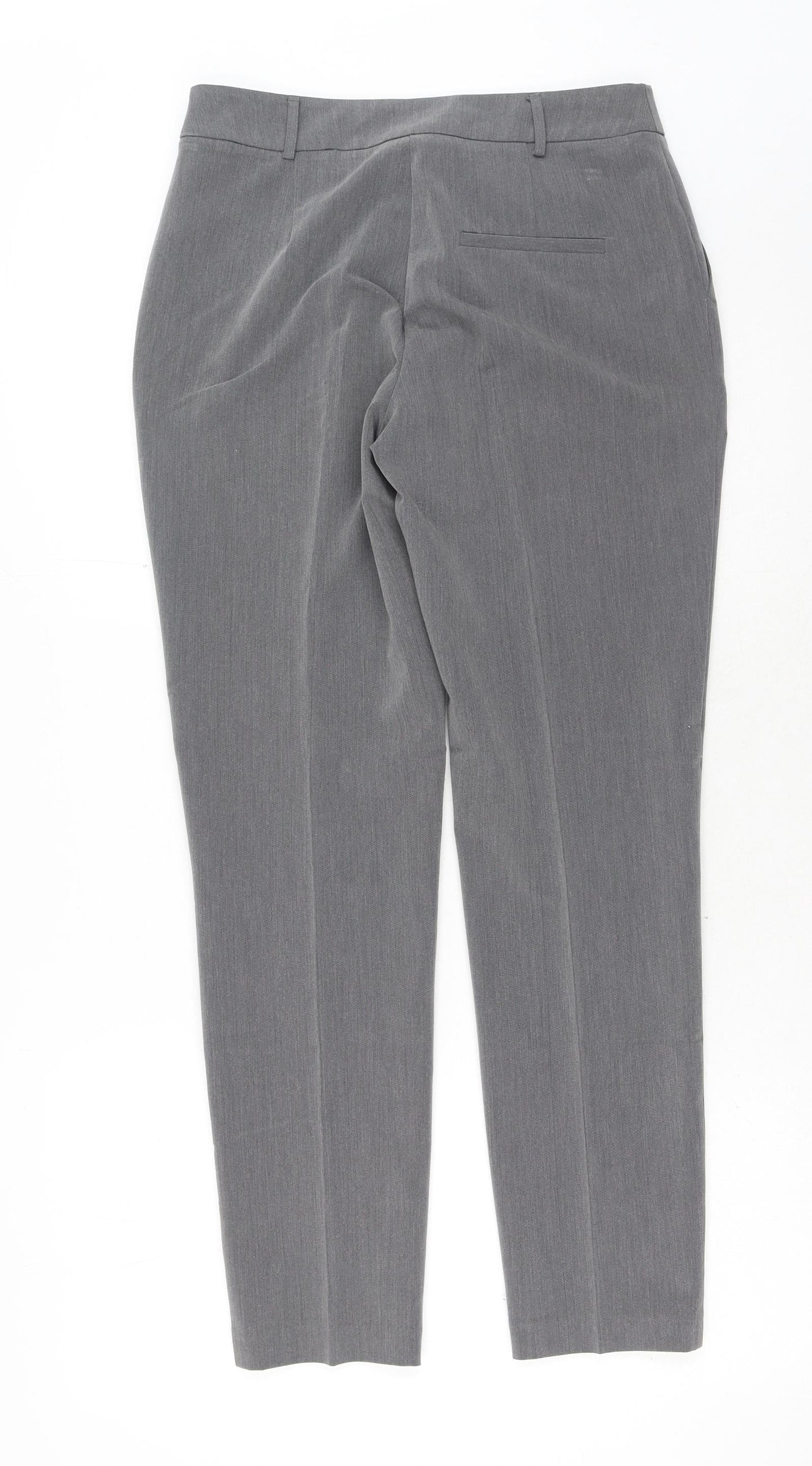 Dorothy Perkins Womens Grey Polyester Carrot Trousers Size 8 Regular Hook & Eye