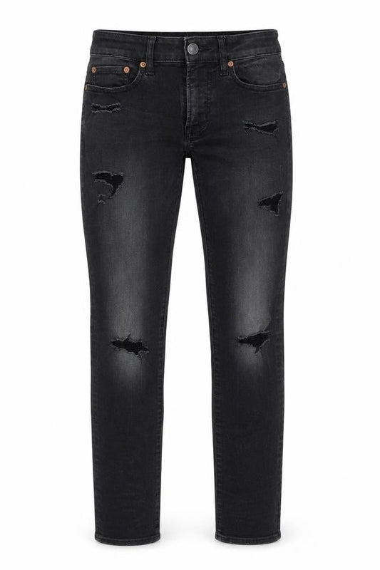 American Eagle Outfitters Mens Black Cotton Skinny Jeans Size 28 in Regular Button