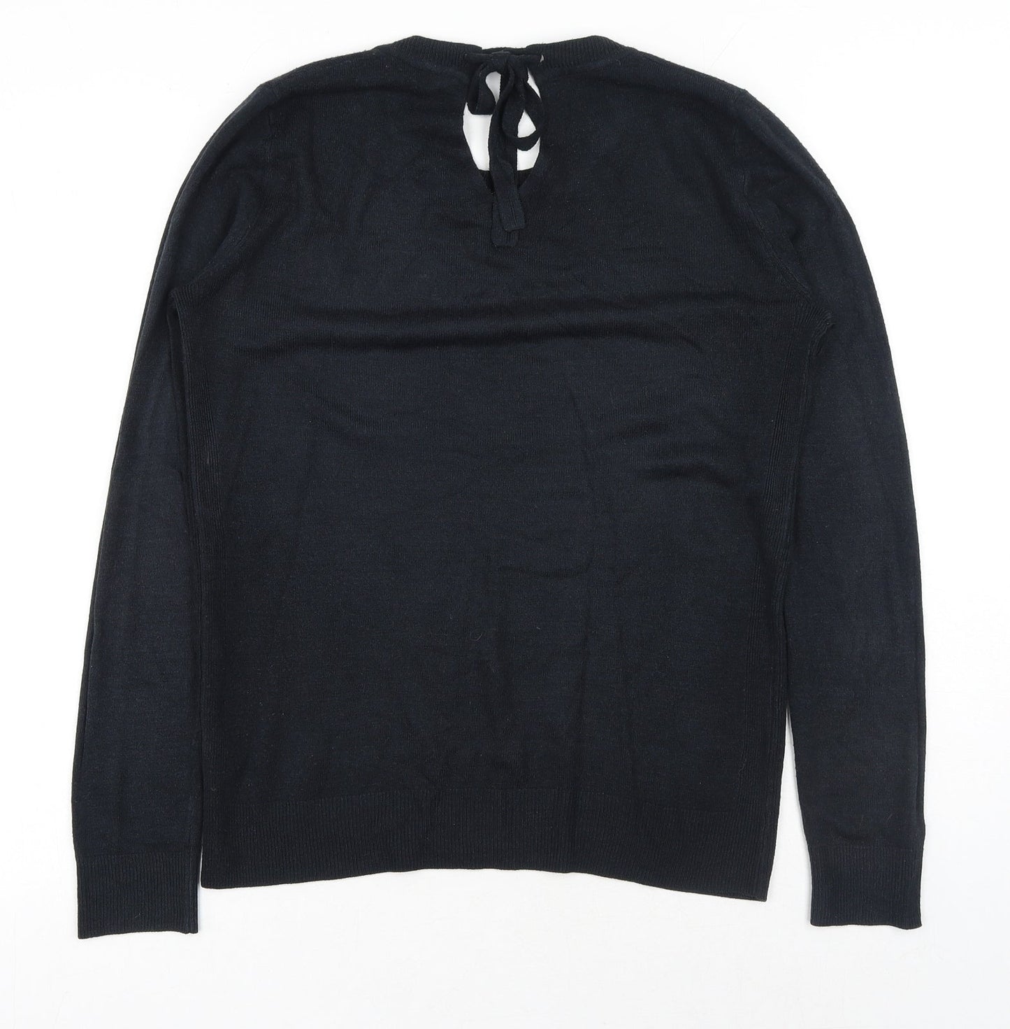 Dorothy Perkins Womens Black Scoop Neck Acrylic Pullover Jumper Size 10