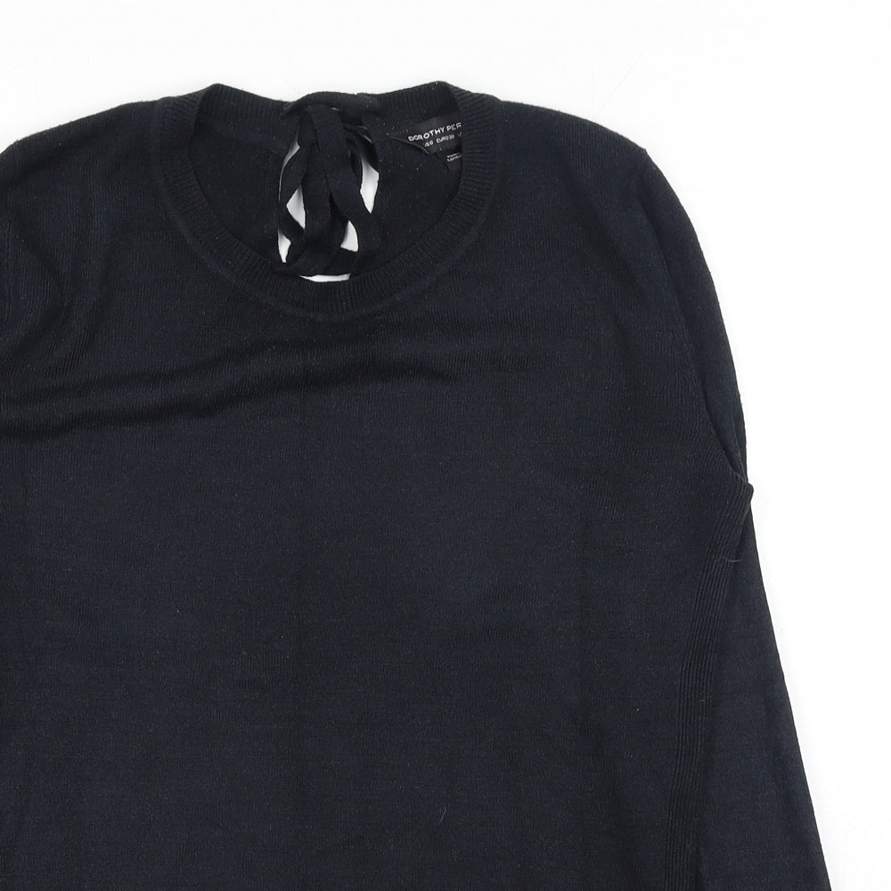 Dorothy Perkins Womens Black Scoop Neck Acrylic Pullover Jumper Size 10