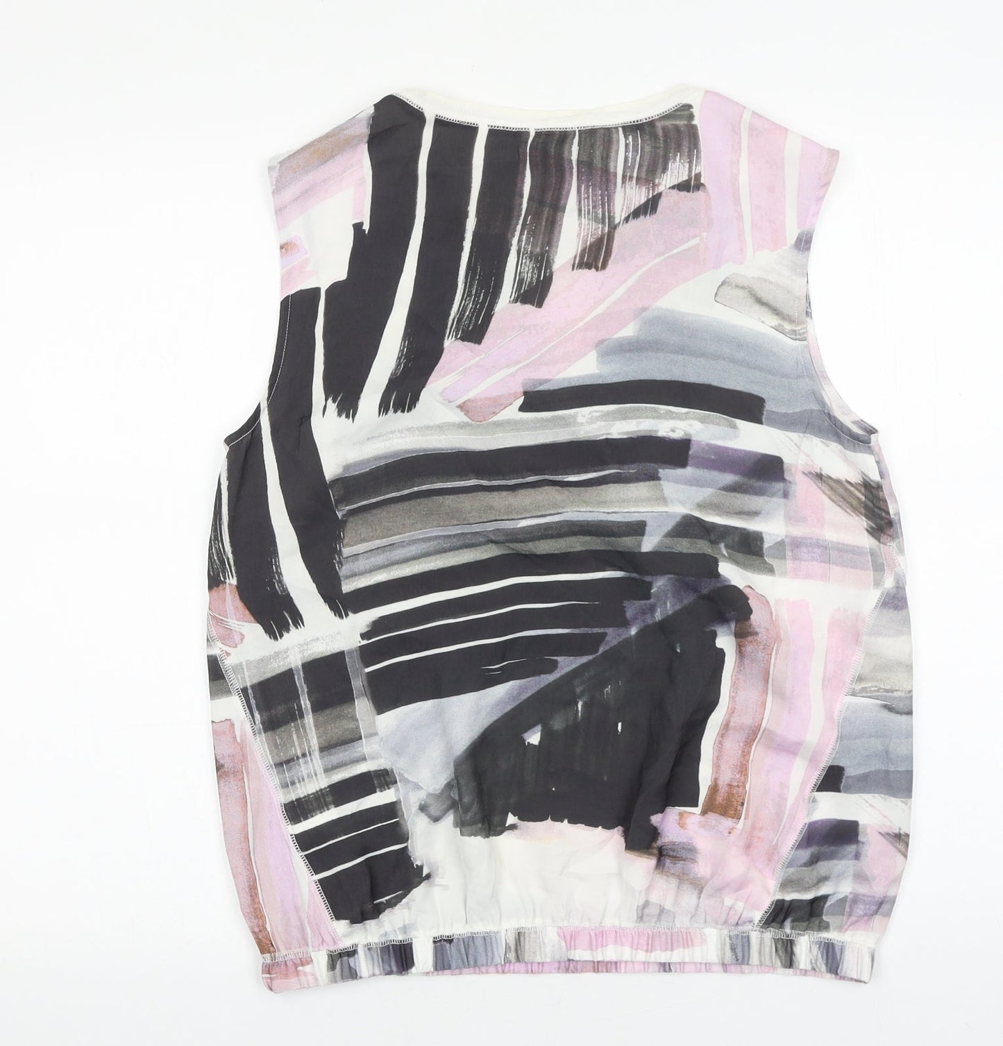 NEXT Womens Multicoloured Geometric Viscose Basic Tank Size 12 Round Neck