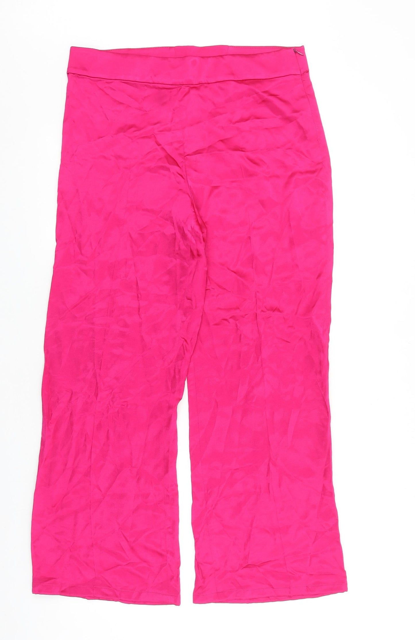 Zara Womens Pink Polyester Trousers Size 34 in L26 in Regular Zip