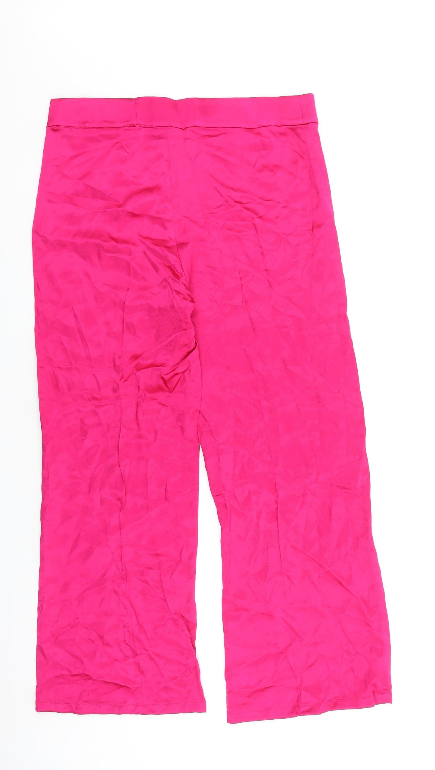 Zara Womens Pink Polyester Trousers Size 34 in L26 in Regular Zip