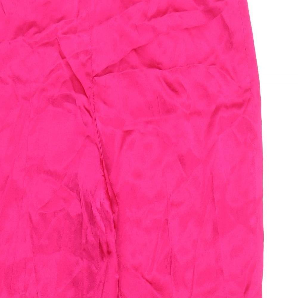 Zara Womens Pink Polyester Trousers Size 34 in L26 in Regular Zip