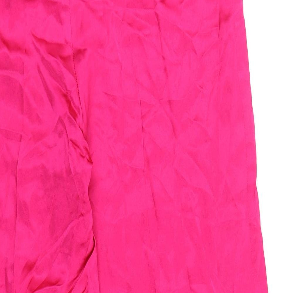 Zara Womens Pink Polyester Trousers Size 34 in L26 in Regular Zip
