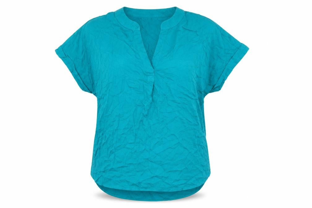 Matalan Womens Blue Viscose Basic Blouse Size 8 V-Neck