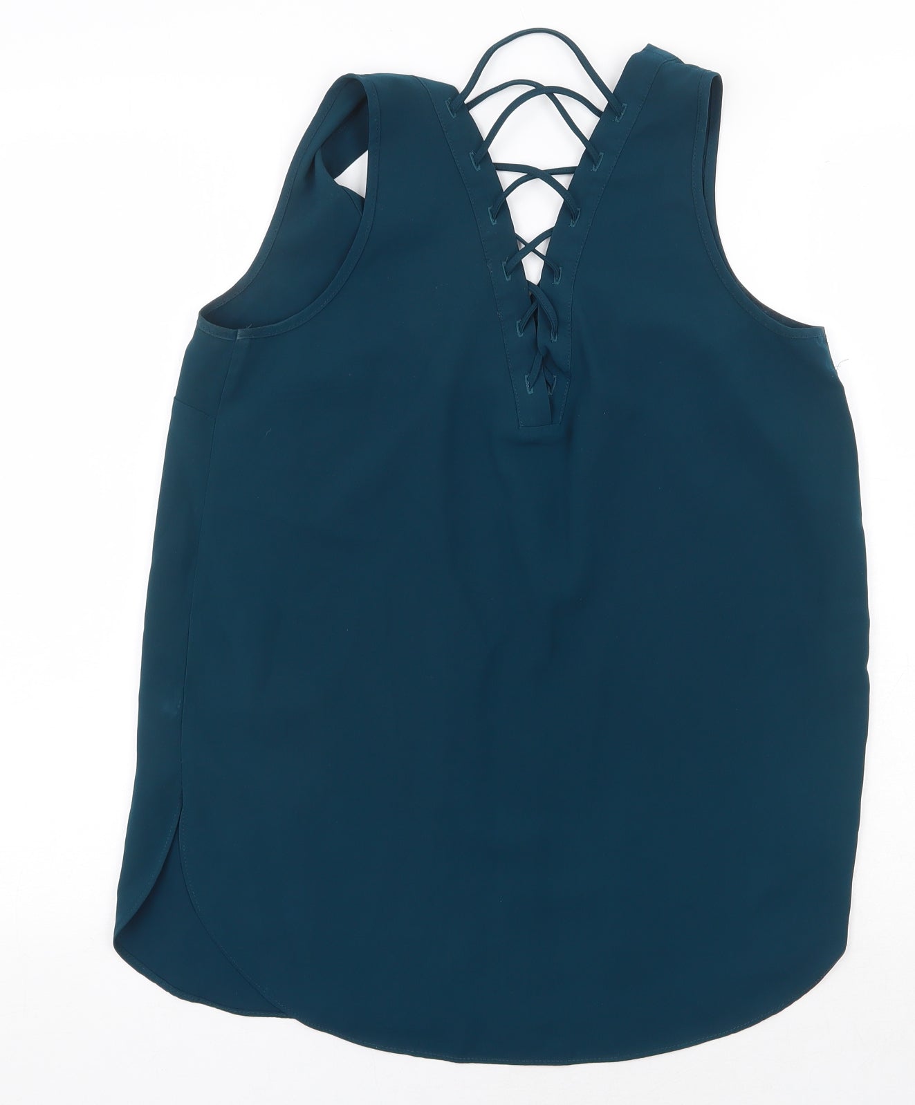 River Island Womens Green Polyester Basic Tank Size 10 V-Neck