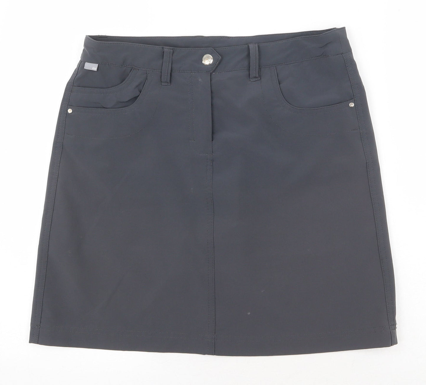 n vo Womens Grey Polyester Straight & Pencil Skirt Size S Zip