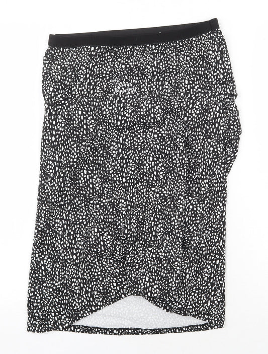 Preworn Womens Black Geometric Cotton Straight & Pencil Skirt Size L
