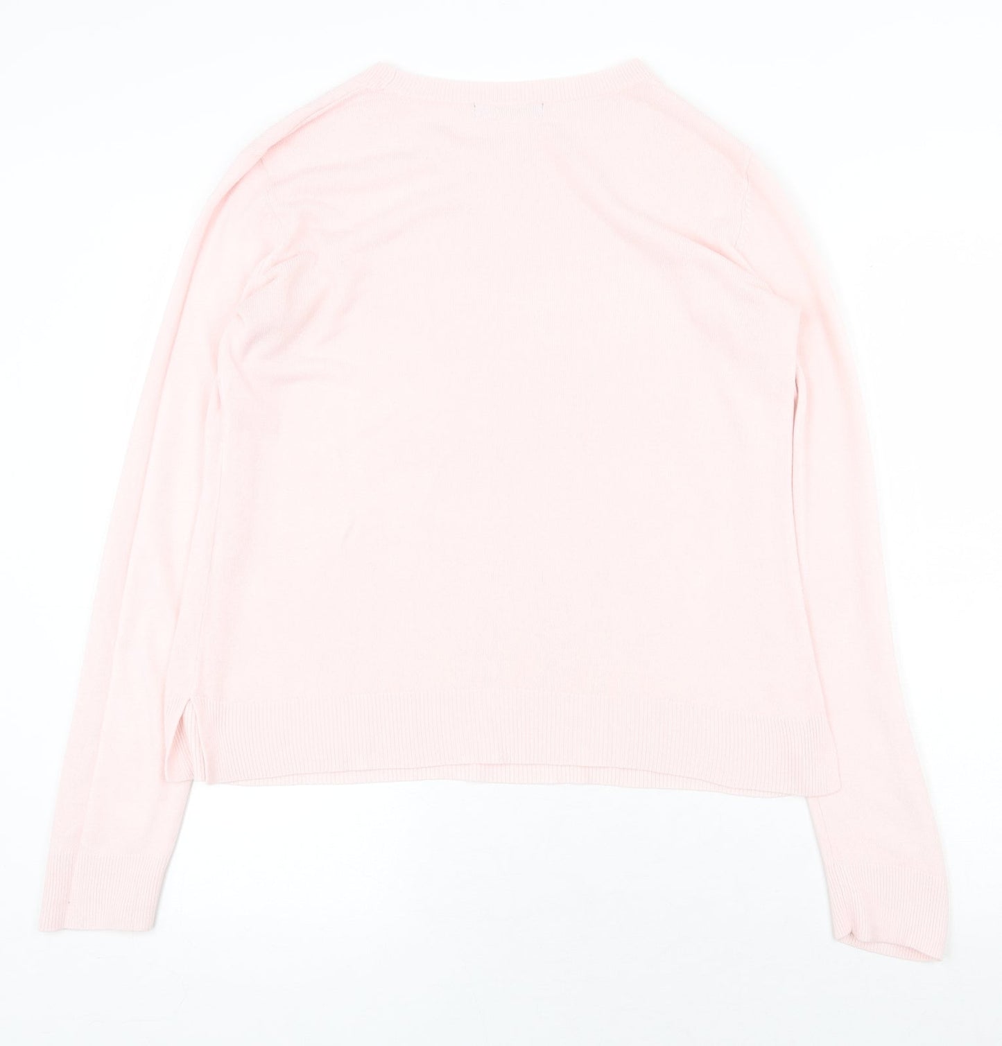 Marks and Spencer Womens Pink Boat Neck Acrylic Pullover Jumper Size 12