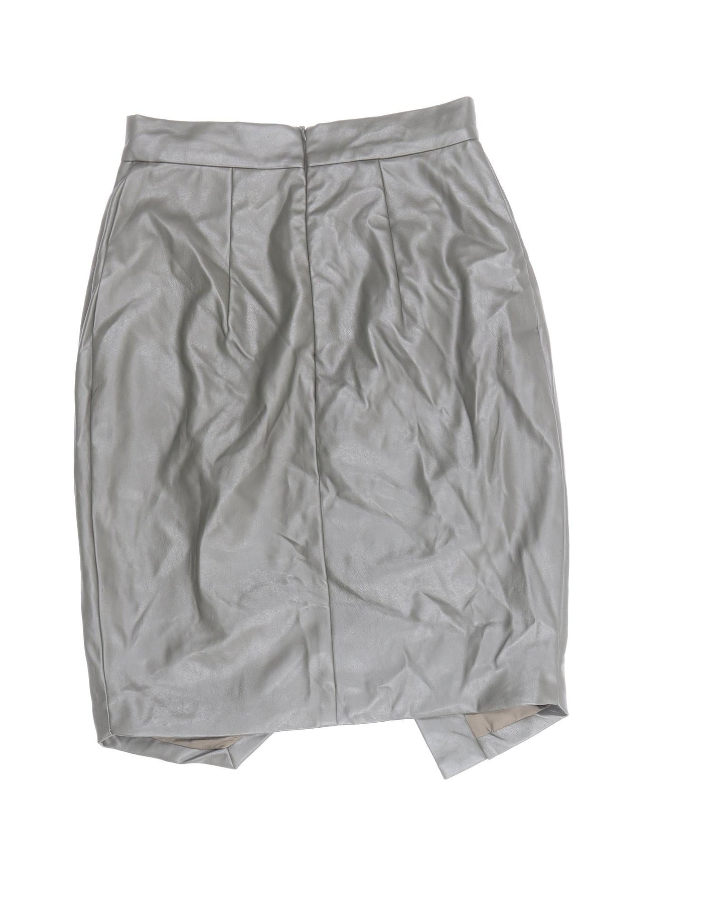 PRETTYLITTLETHING Womens Green Polyester Straight & Pencil Skirt Size 8 Zip