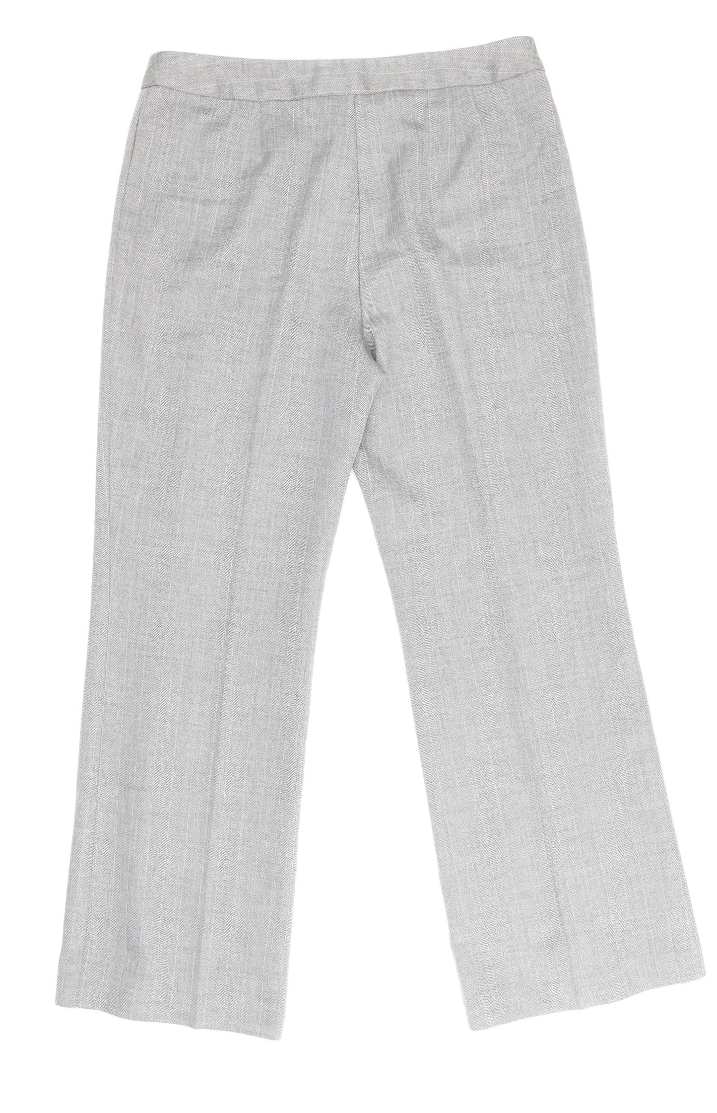 Marks and Spencer Womens Grey Polyester Trousers Size 14 Regular Zip