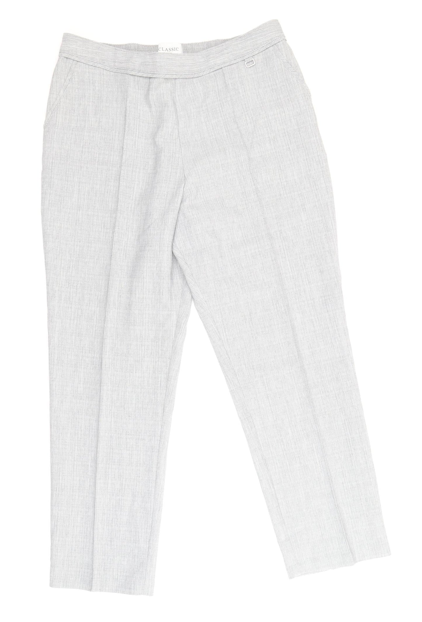 Marks and Spencer Womens Grey Polyester Trousers Size 14 Regular