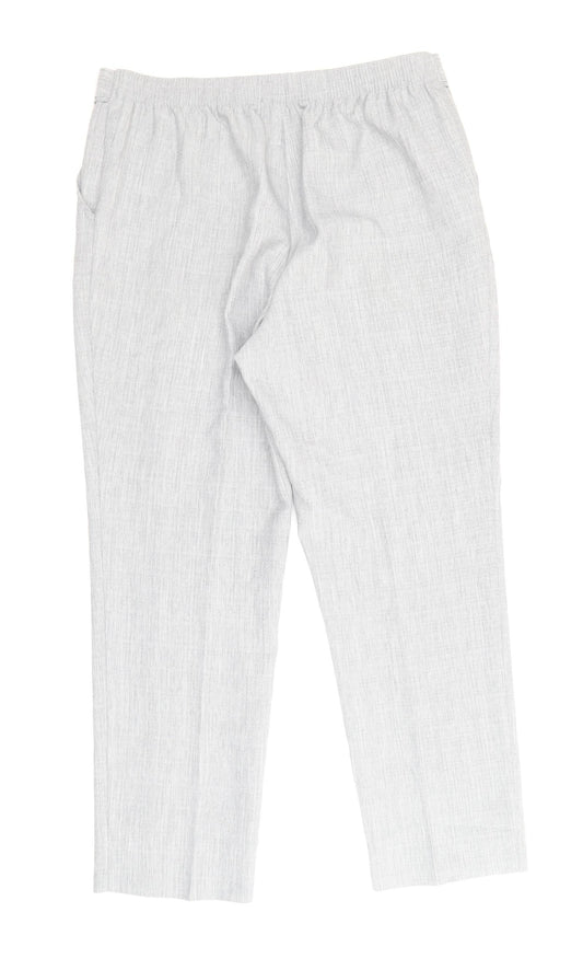 Marks and Spencer Womens Grey Polyester Trousers Size 14 Regular