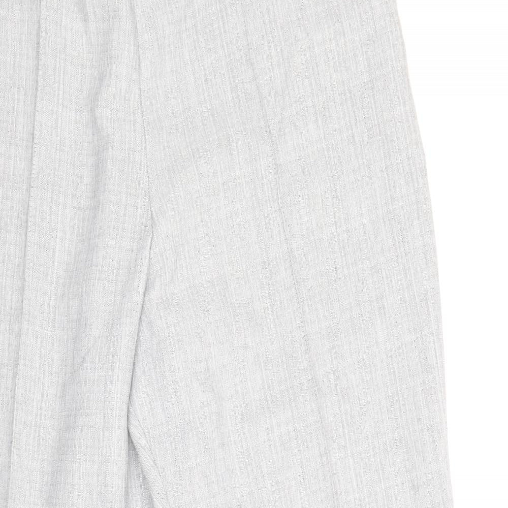 Marks and Spencer Womens Grey Polyester Trousers Size 14 Regular