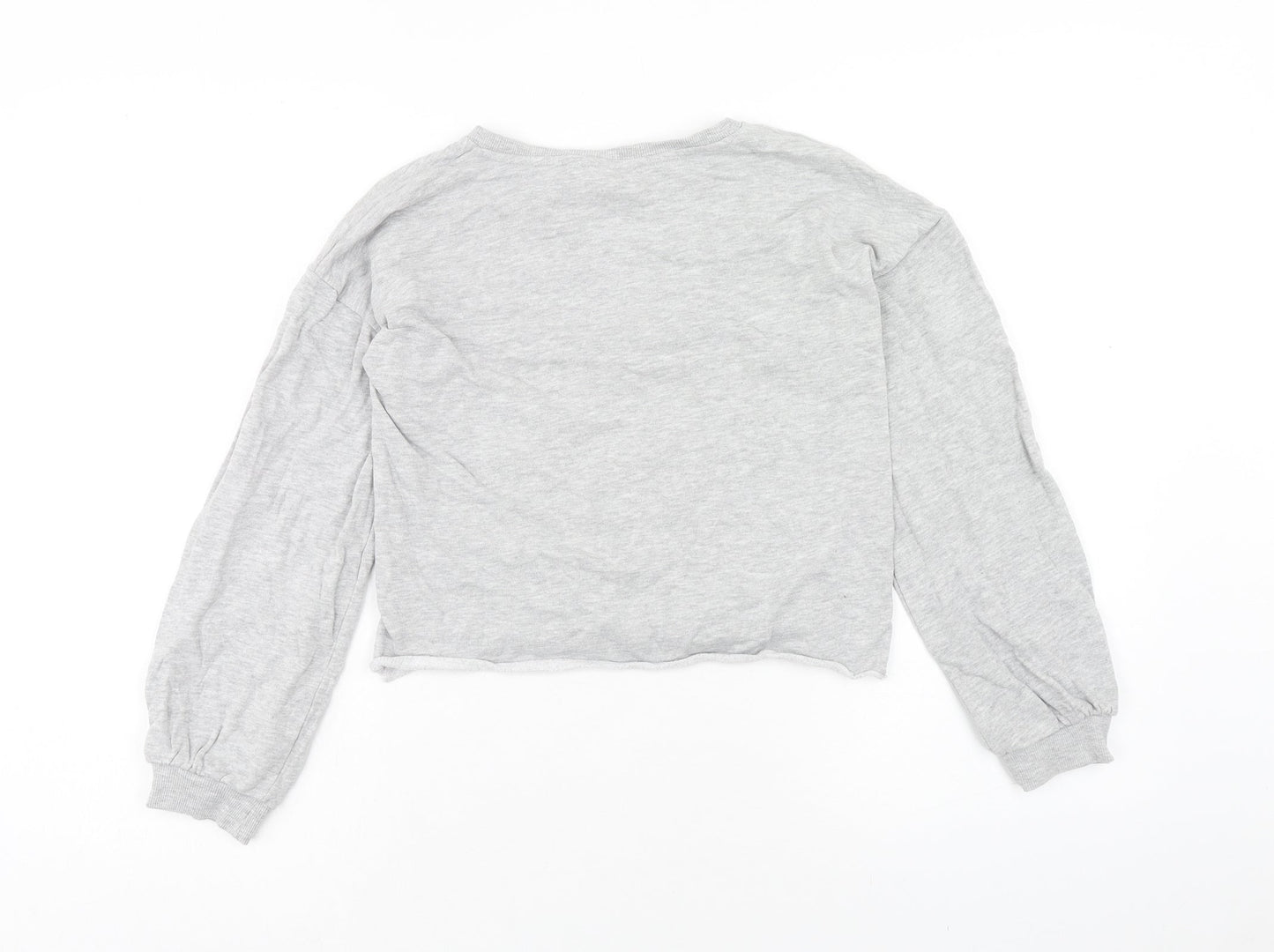 Matalan Girls Grey Cotton Pullover Sweatshirt Size 11 Years Pullover
