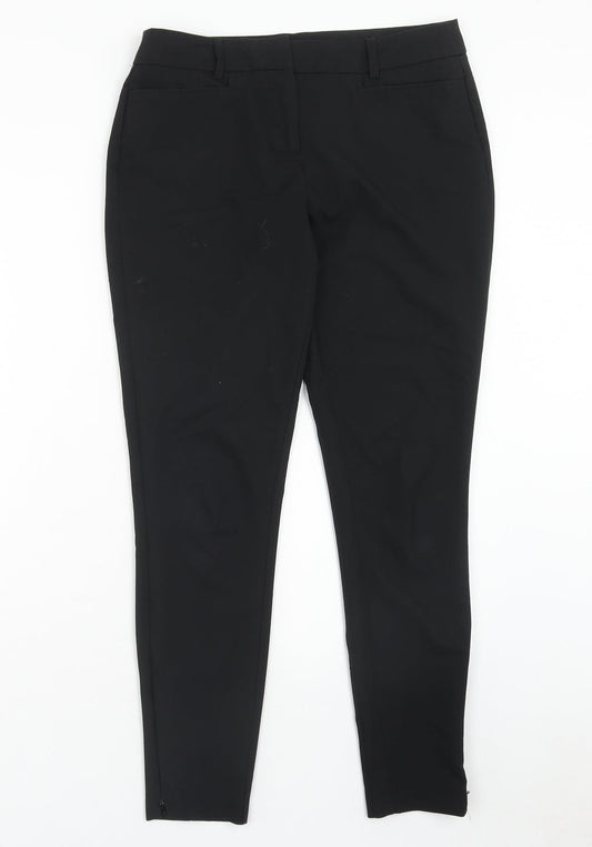 NEXT Womens Black Polyester Dress Pants Trousers Size 8 Regular Hook & Eye